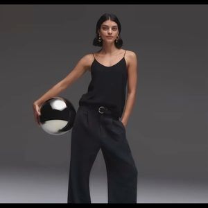 Everlane Black Sleeveless The Clean Silk Cami Tank Top Women's Size 00 p